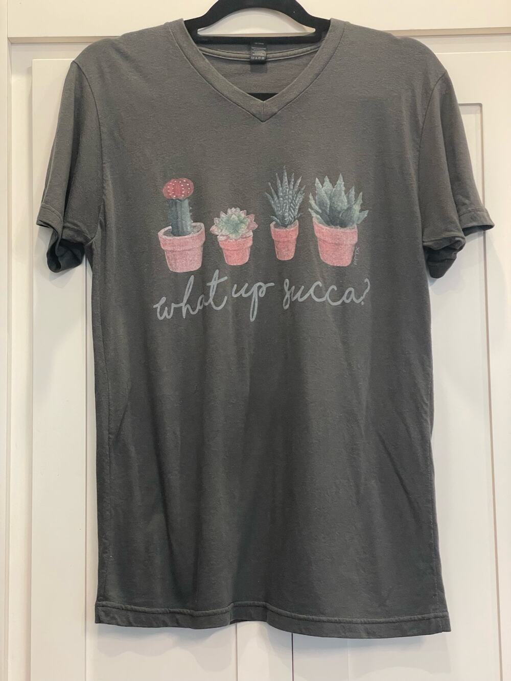 Tultex "What up Succa?" short sleeve tshirt M gray